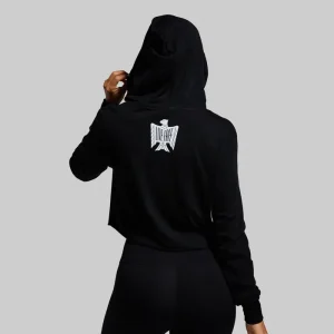 Alternative view of Live Free Cropped T-Shirt Hoodie (Black)