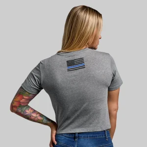 Alternative view of Brand Crop Tee (Thin Blue Line)