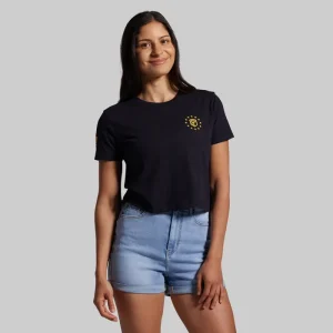 Alternative view of Don't Tread On Me Crop Tee (Black)