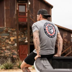 Alternative view of For The Driven Patriot Tee (Heather Grey)