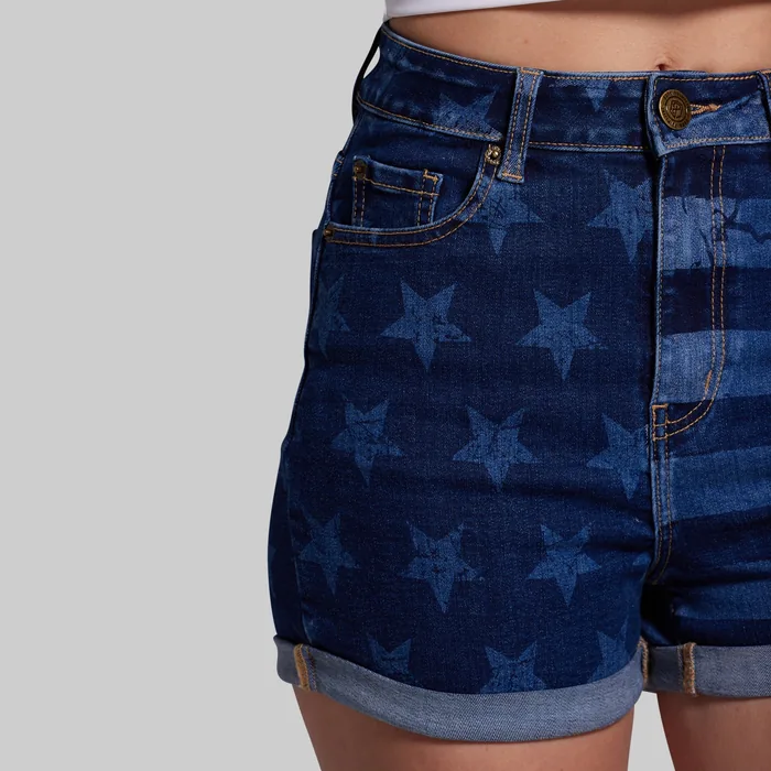 FLEX Stretchy Mom Jean Short (Dark Americana) - Image 5
