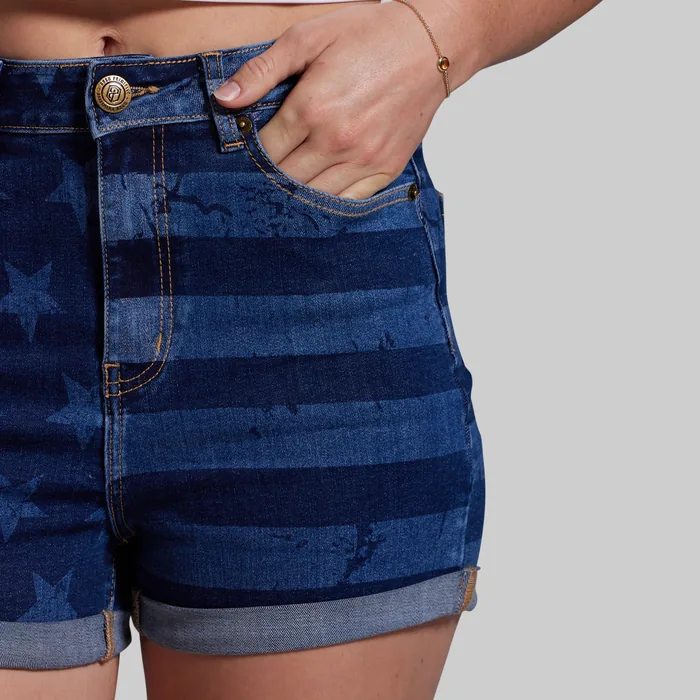 FLEX Stretchy Mom Jean Short (Dark Americana) - Image 6